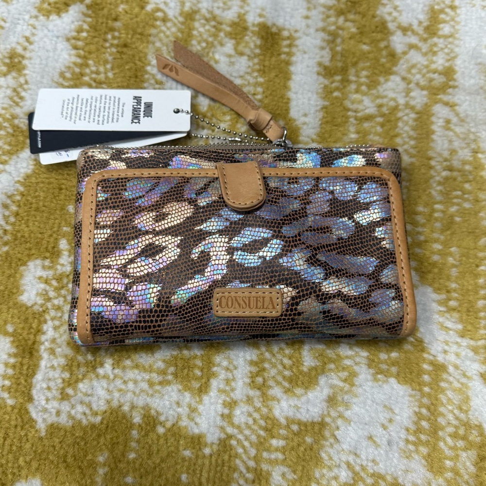Consuela Tan and Brown Wallet with Leopard Print
